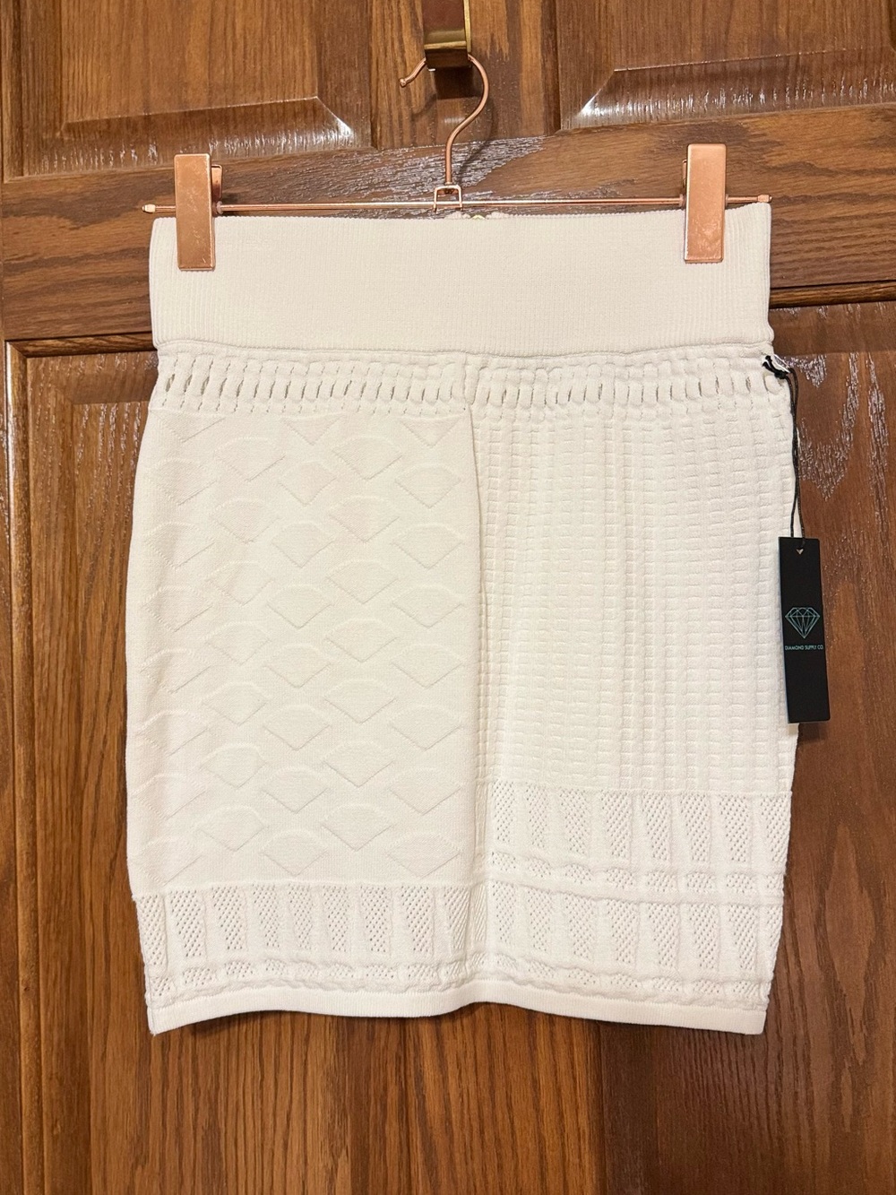 NWT Diamond Supply Co. Size Small White Quartz Mini Skirt